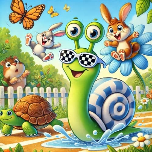 Children's story about the The Silly Snail’s Race