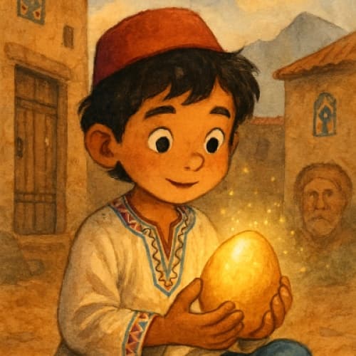 Suhail was born in a misty village with a golden egg beside him. His grandfather said, “It will open when