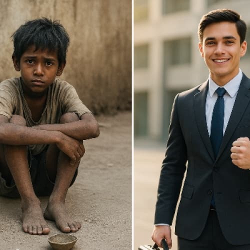 Poor boy change his life