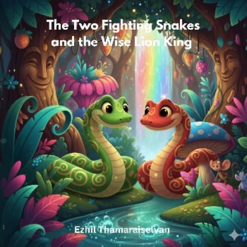 Cover for The Two Fighting Snakes and the Wise Lion King