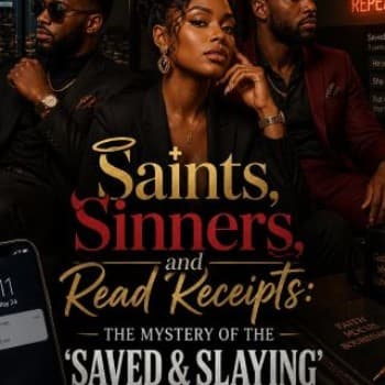 Cover for Saints, Sinners, and Read Receipts: The Mystery of the “Saved & Slaying” Group Chat